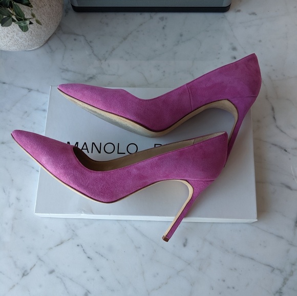 Manolo Blahnik suede BB pump 105 pink - Picture 7 of 8